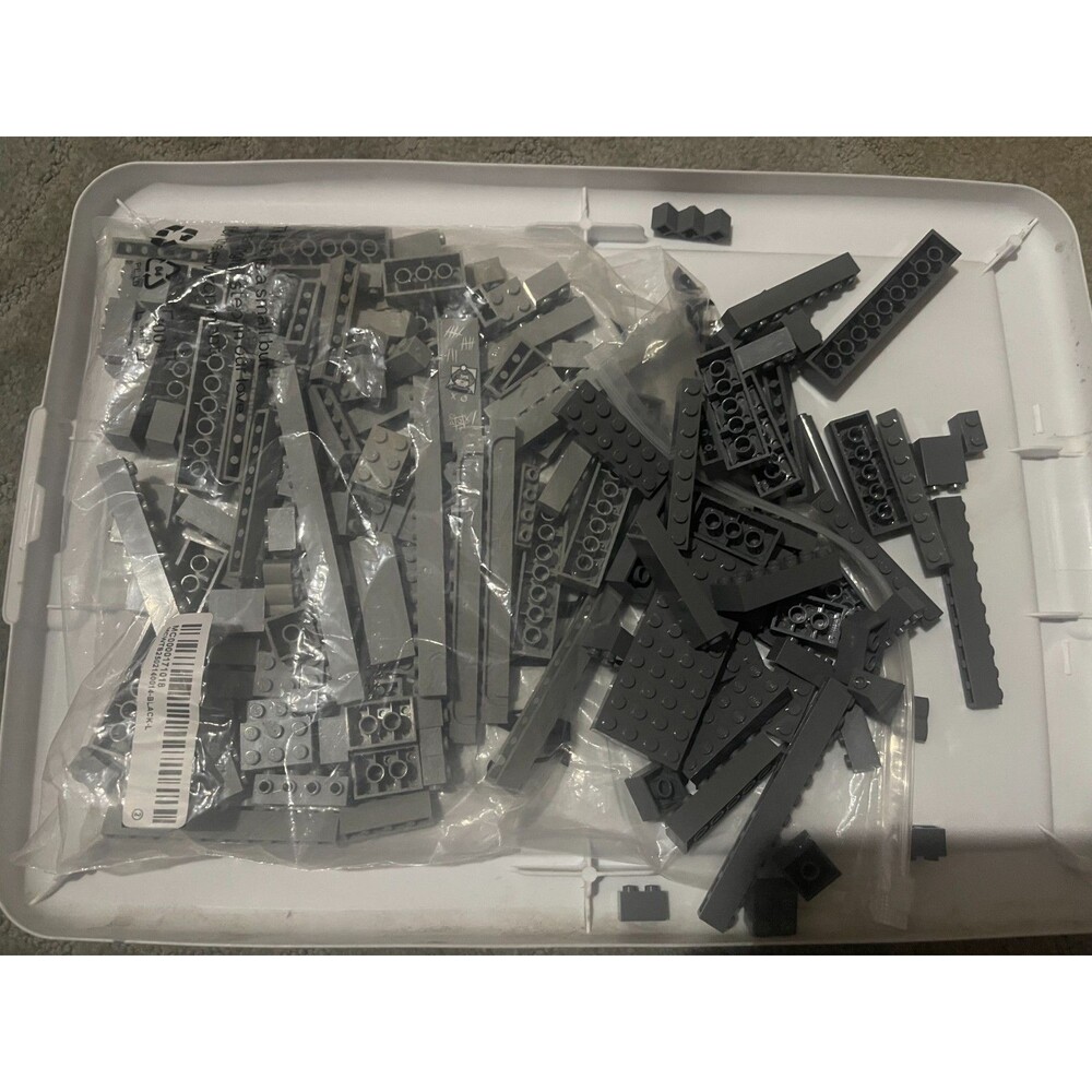 130+ light & dark gray Lego Bricks Parts 2x2 2x4 1x4 2x8 1x8 1x2 2x3 1x6 pieces